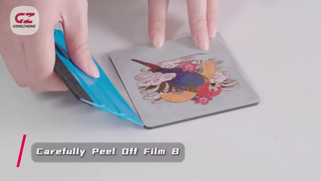 pixy u4 pro transzfer felhelyezes UV DTF transzfer kézi felhelyezése nyomtatott mintával egy tárgyra